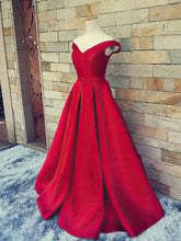 Off-the-shoulder Satin Ball Gown with Sashes / Ribbons for Prom