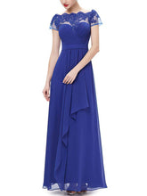 A-line Chiffon Prom Dress with Scalloped Neck and Beaded Ankle-length Hem