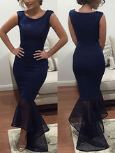 Trumpet/Mermaid Scoop Neck Stretch Crepe Asymmetrical Prom Dress