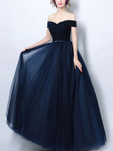 Princess Prom Dresses with Off-the-shoulder Tulle & Sashes / Ribbons