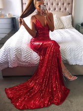 Breathtaking Sheath/Column Prom Dress with Sweep Train Cowl Neck and Sequined Split Front
