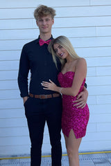 Sparkly Fuchsia Sweetheart Tight Short Homecoming Dress/Mini Dress