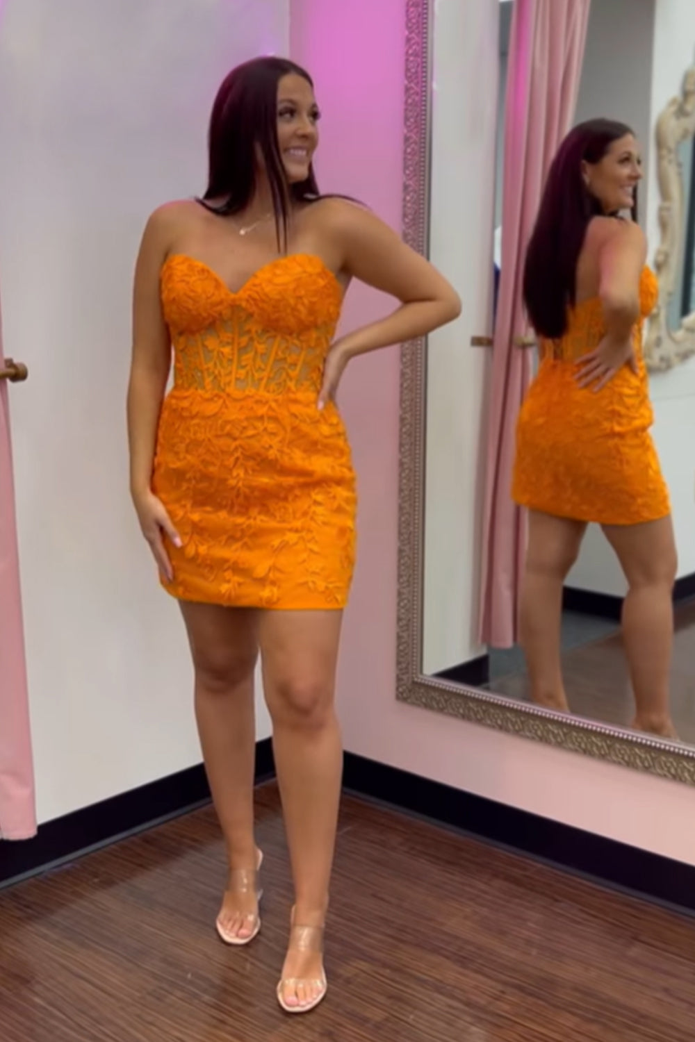 Purple Tight Short Homecoming Dress/Mini Dress with Appliques