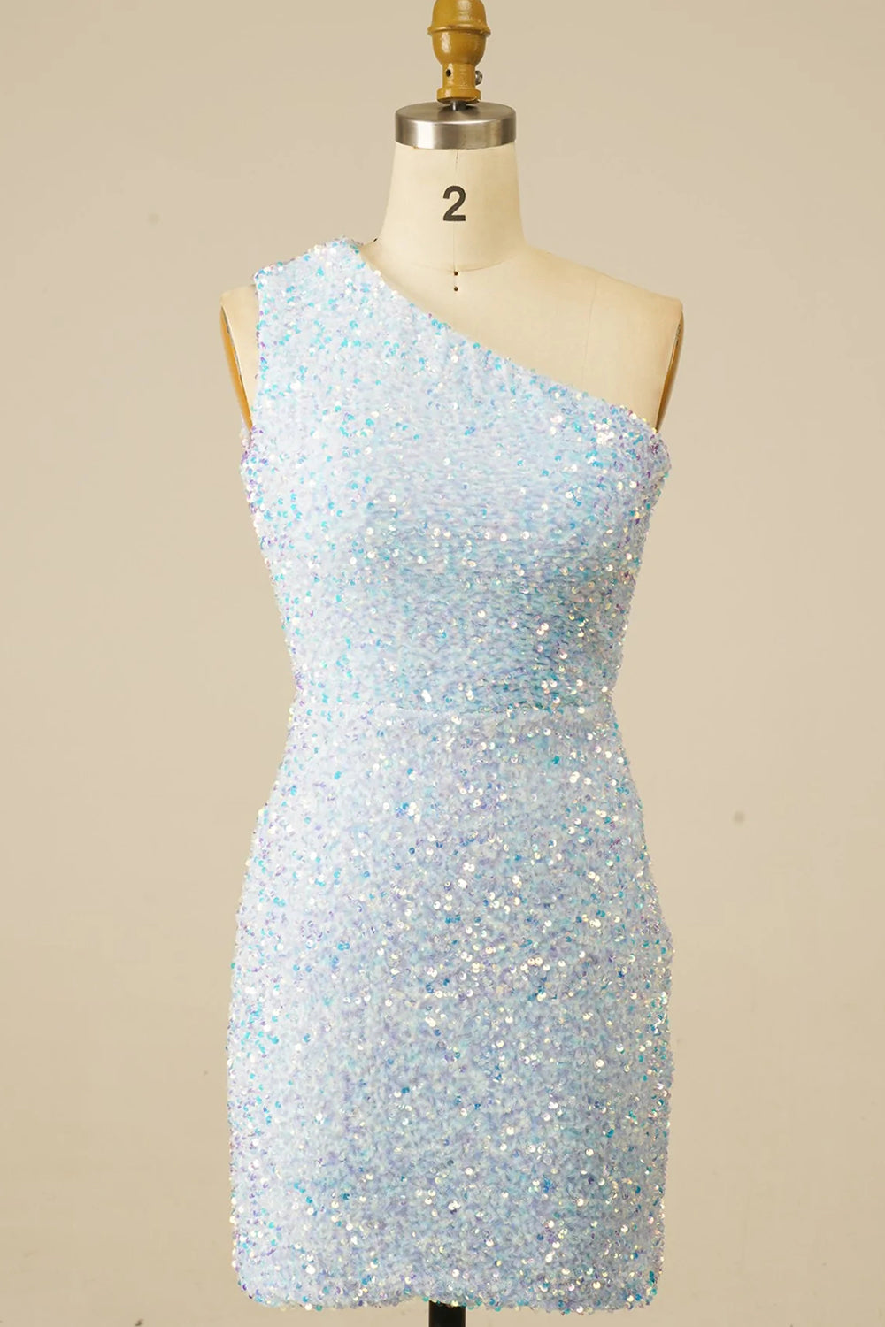 Sheath One Shoulder Royal Blue Sequins Short Homecoming Dress/Mini Dress