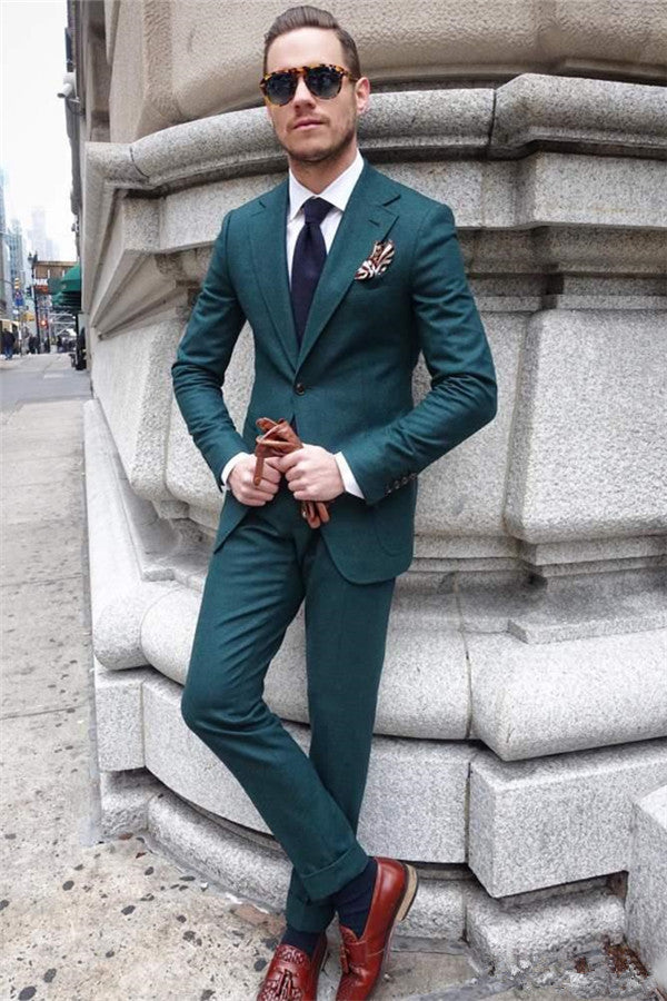 Gorgeous Green Business Suits Fashion Tuxedos in Two Pieces for Men