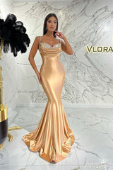 Spaghetti-Straps Sweetheart Evening Dress With Sequins Mermaid