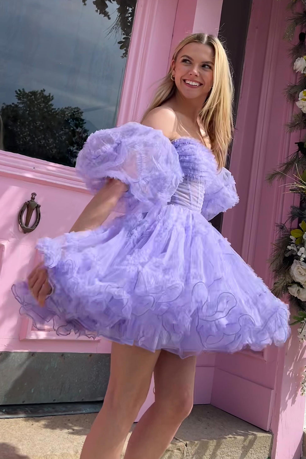 Light Pink Corset A-Line Short Homecoming Dress/Mini Dress