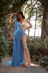 White Asymmetric V-Neck Jumpsuit Distinctive Women's Party Jump Suit