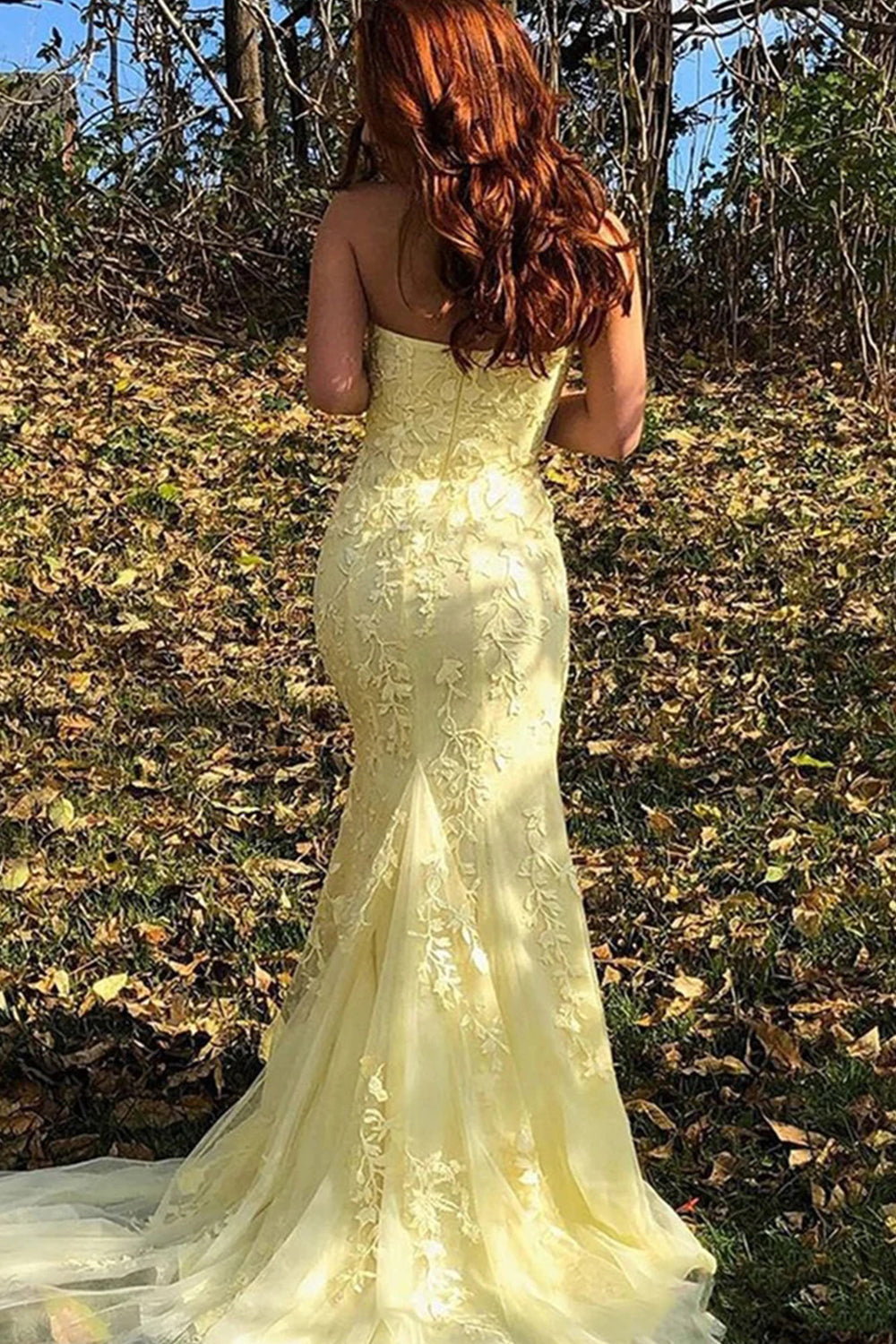 Long Strapless Prom Dress in Pink with Lace and Slit