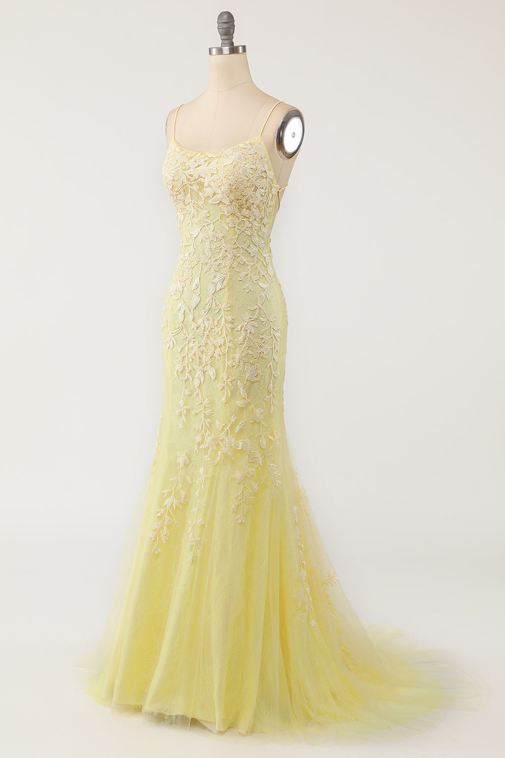 Backless Prom Dress with Mermaid Silhouette and Lace
