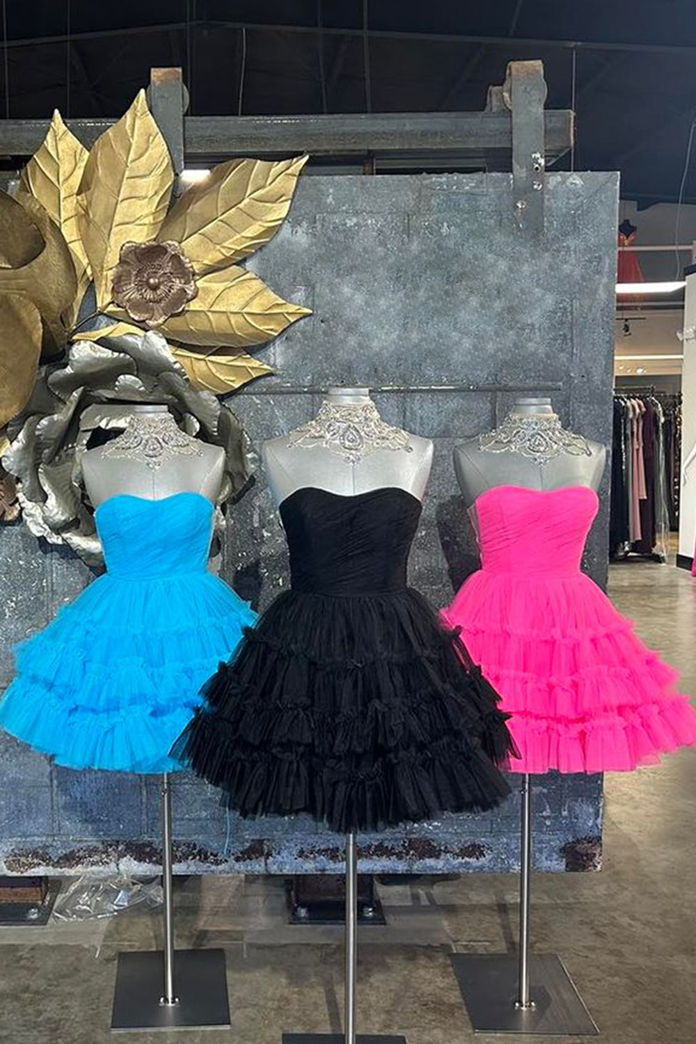 Fuchsia A-Line Sweetheart Tulle Tiered Corset Short Homecoming Dress/Mini Dress
