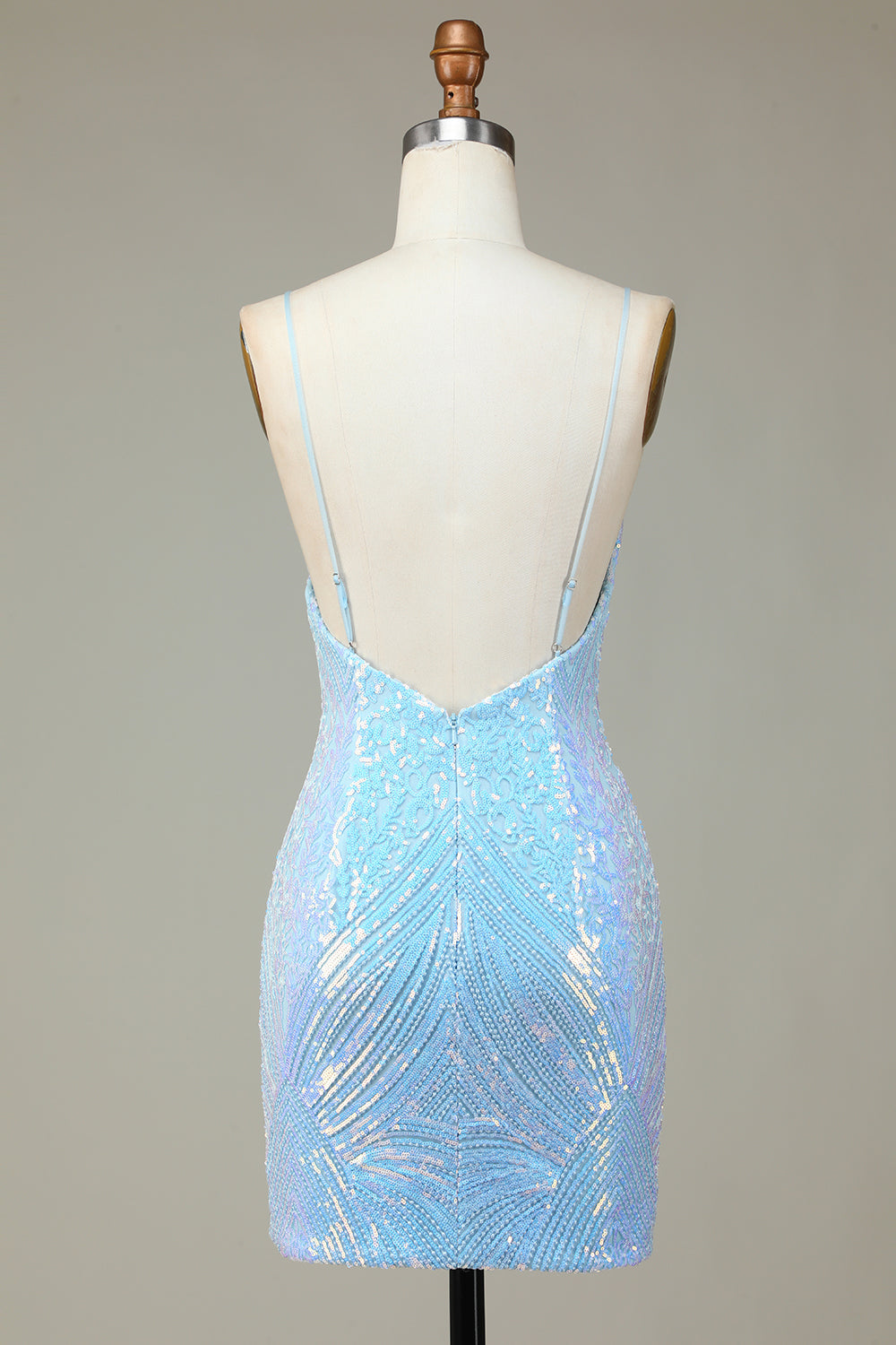 Glitter Blue Sequins Tight Short Homecoming Dress/Mini Dress