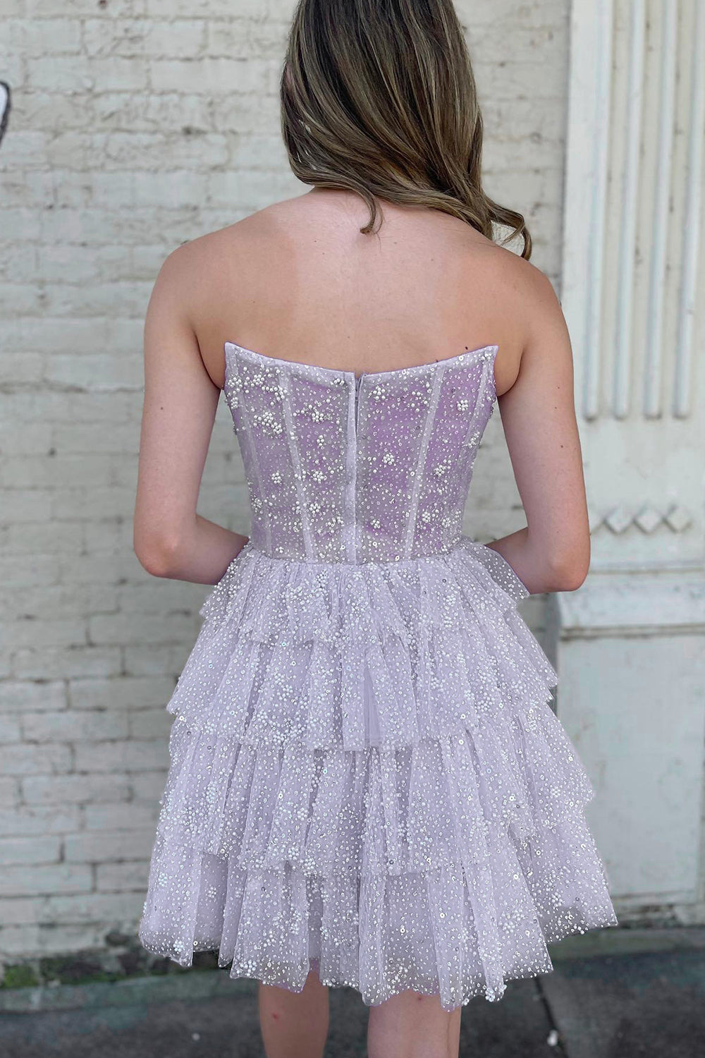 Orange Corset A-Line Short Tulle Homecoming Dress/Mini Dress