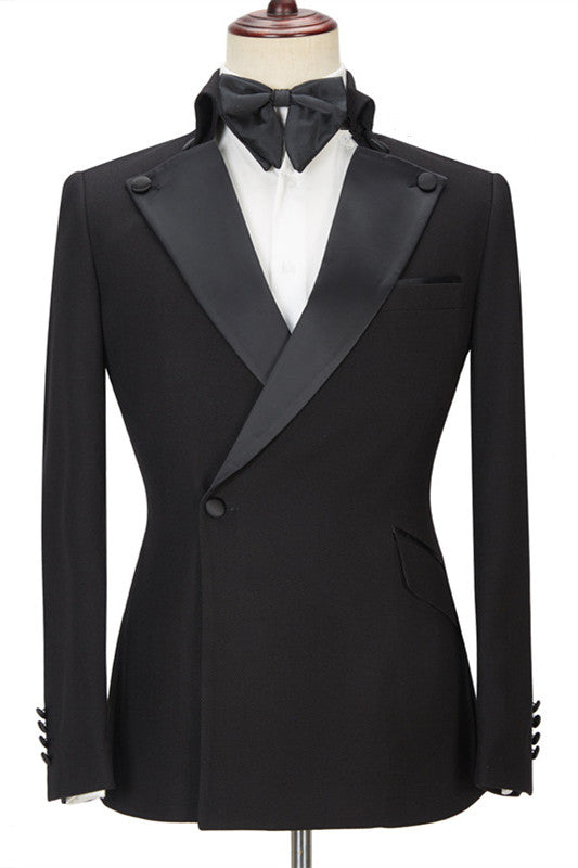 Handsome Best-Fitted Black Peaked Lapel Ring Bearer Suits