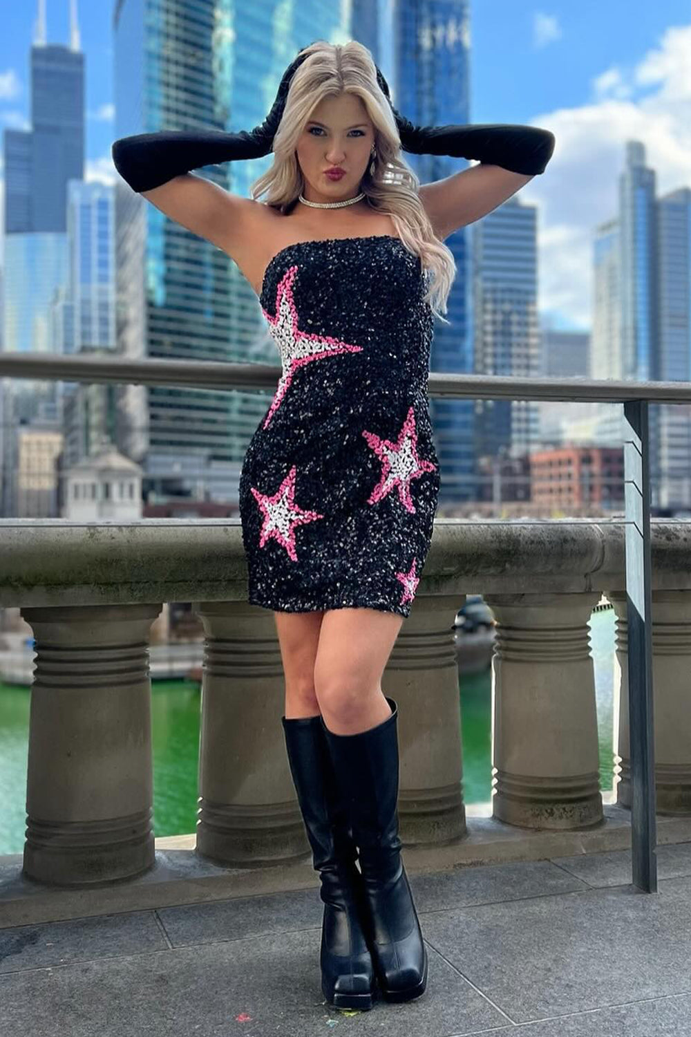 Sparkly Black Sequins Tight Short Homecoming Dress/Mini Dress