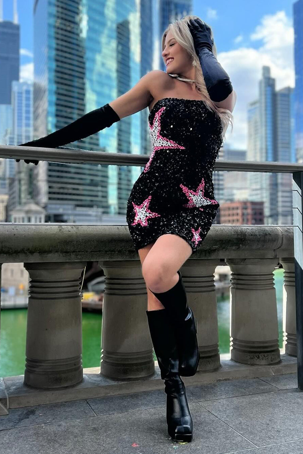 Sparkly Black Sequins Tight Short Homecoming Dress/Mini Dress