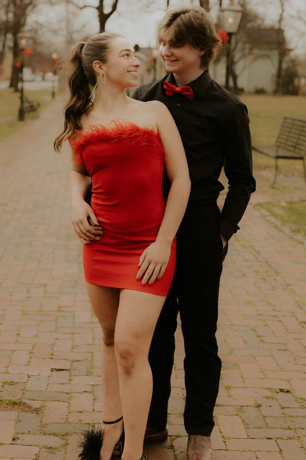 Royal Blue Satin Tight Short Homecoming Dress/Mini Dress with Feathers