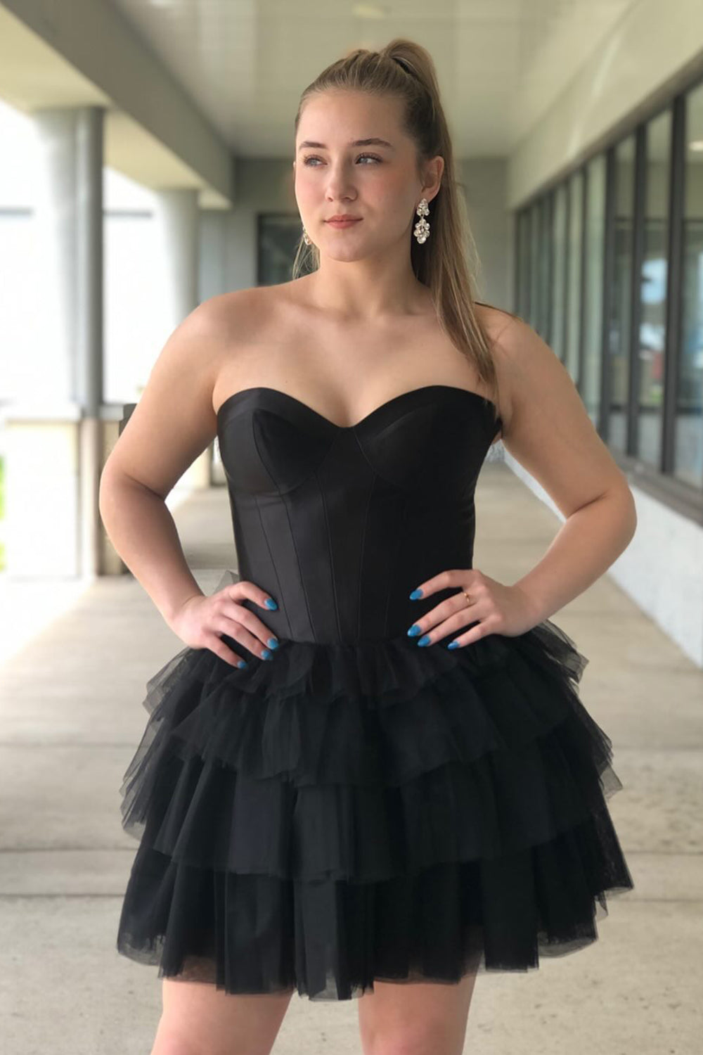 Corset Fuchsia Sweetheart Short Homecoming Dress/Mini Dress With Ruffles