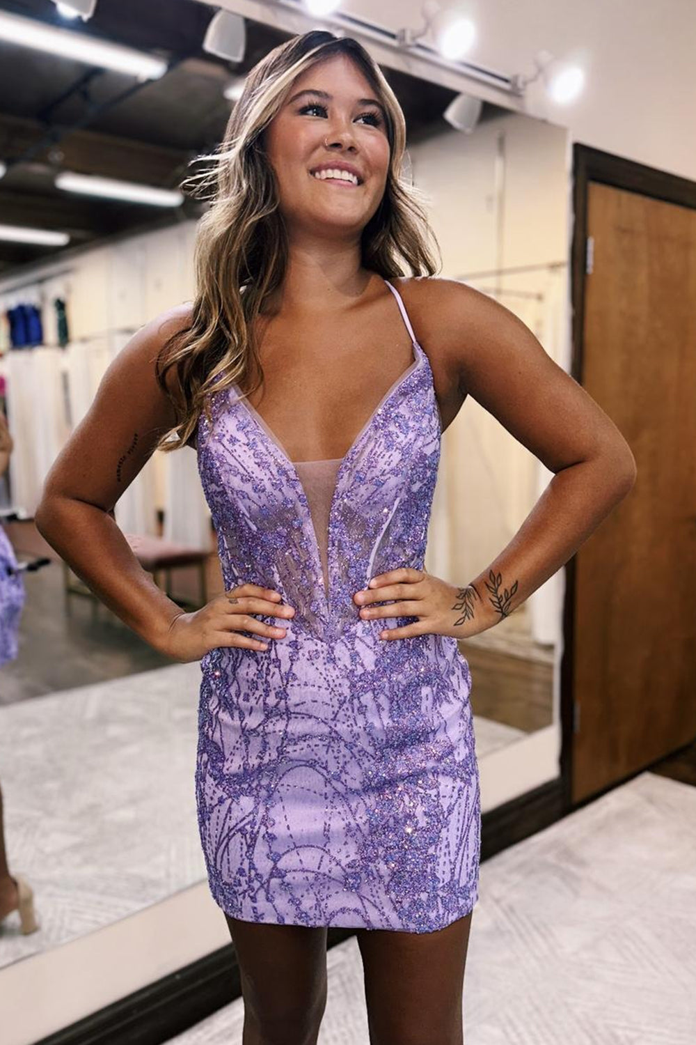 Sparkly Navy Corset Sequins Tight Short Homecoming Dress/Mini Dress