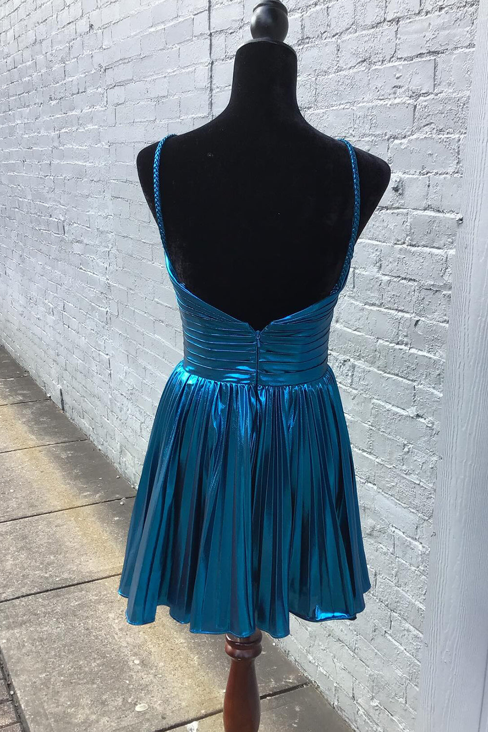 Silver A Line Halter Short Homecoming Dress/Mini Dress
