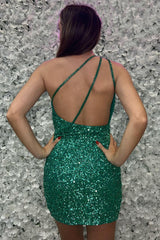 Sparkly Green Backless Tight Short Homecoming Dress/Mini Dress With Sequins