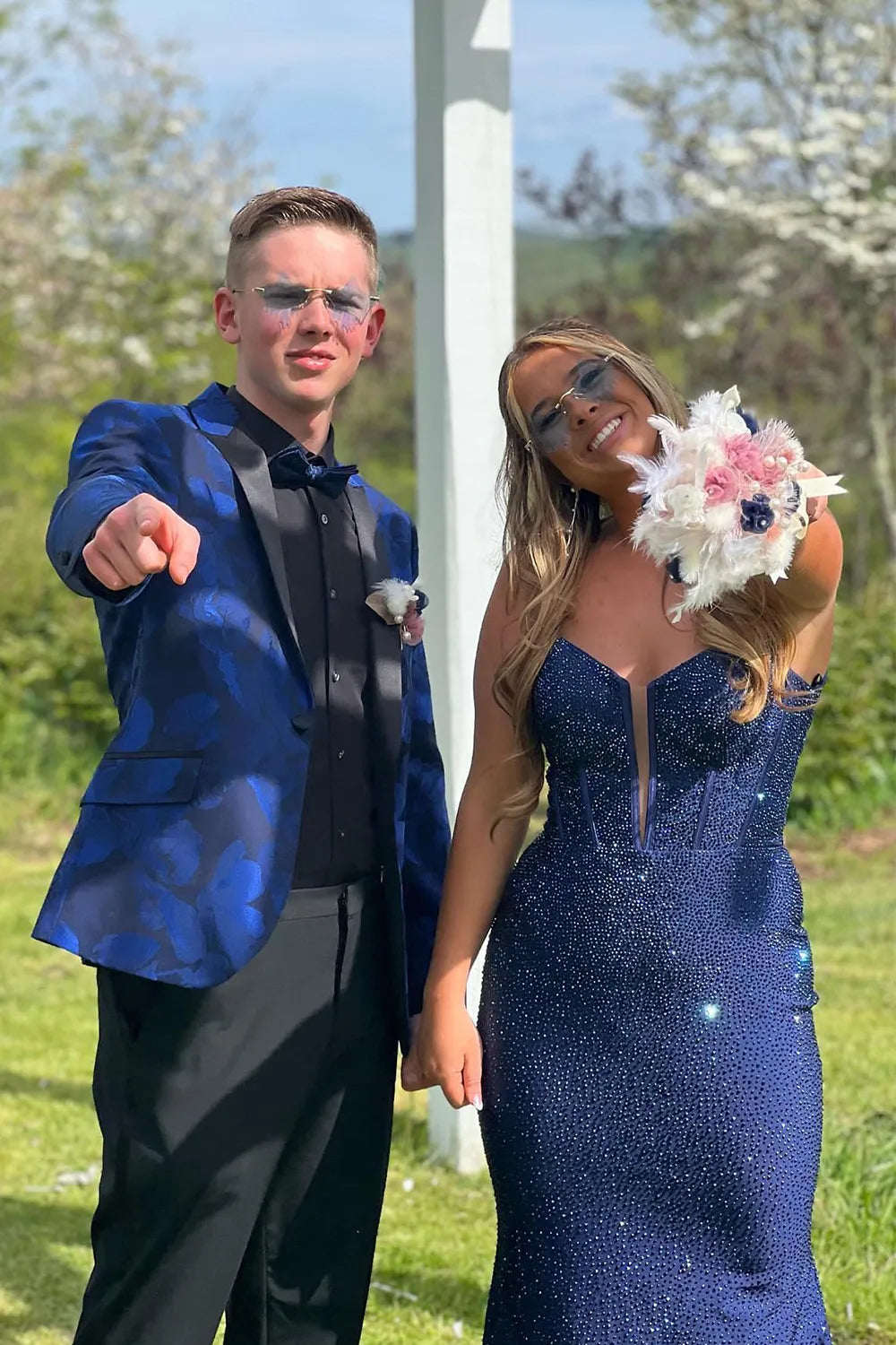 Long Fuchsia Mermaid Prom Dress with Glitter Beading and Spaghetti Straps