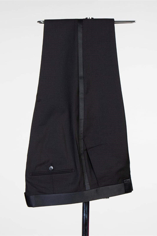 Fashion Simple Black Shawl Lapel Men's Suits for Wedding