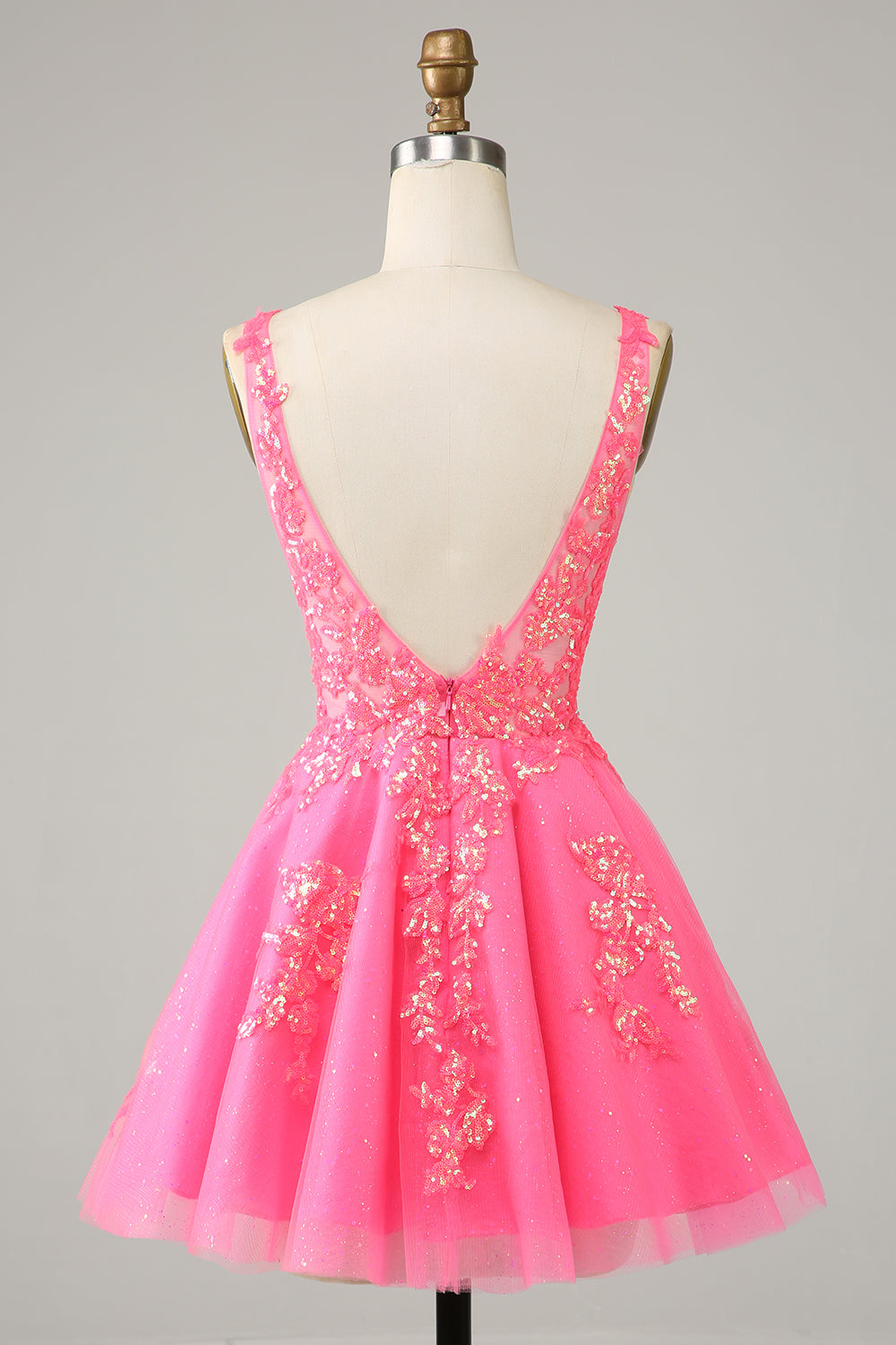 Sparkly Orange A-Line Spaghetti Straps Short Homecoming Dress/Mini Dress with Sequins