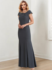 Floor-Length Mother of the Bride Sheath/Column Jewel Neck Gowns