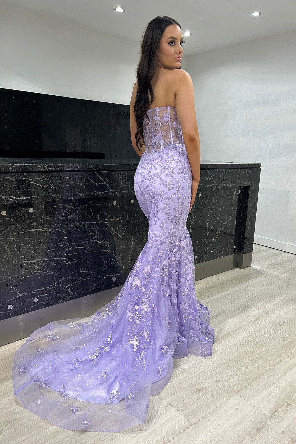 Elegant Blue Mermaid Sweetheart Corset Prom Dress Featuring Embroidery