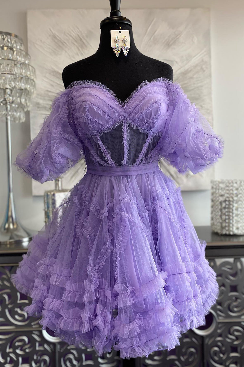 Light Pink Corset A-Line Short Homecoming Dress/Mini Dress