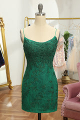 Green Lace Tight Homecoming Dress/Mini Dress