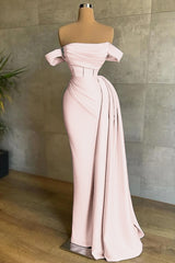 Nobel Off-the-Shoulder White Strapless Mermaid Evening Dress With Ruffles