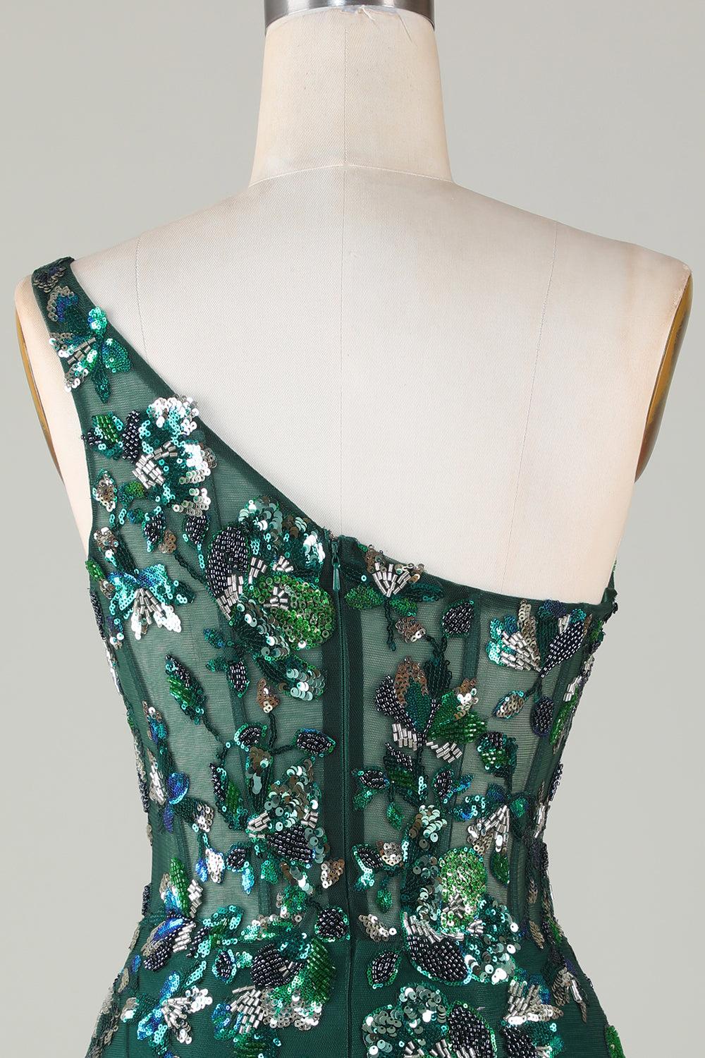 Sparkly Dark Green Tight Short Beaded Homecoming Dress/Mini Dress with Feathers