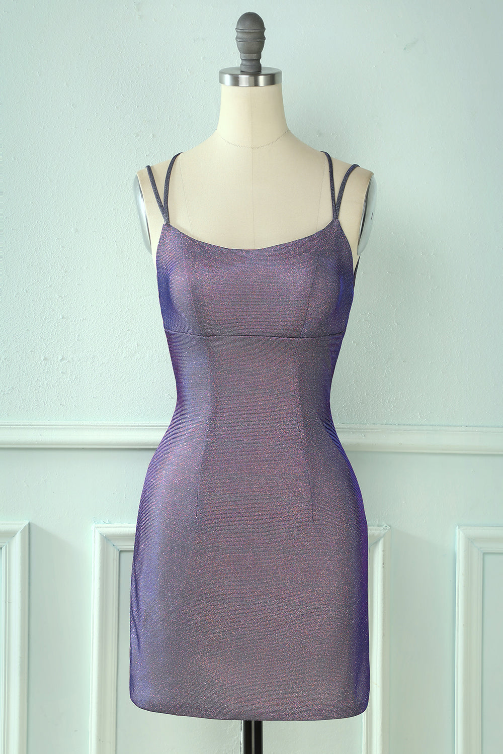 Glitter Tight Purple Homecoming Dress/Mini Dress