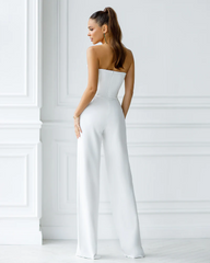Gorgeous Strapless White Jump Suit