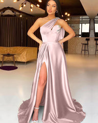 Dark Green Split One-Shoulder Evening Dress Mermaid With Beadings