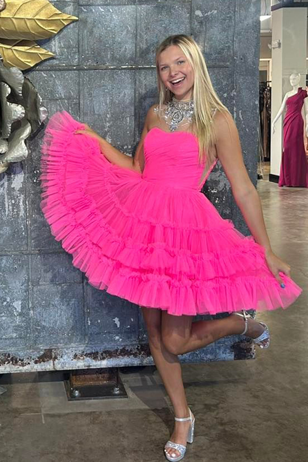Black A-Line Sweetheart Tulle Tiered Corset Short Homecoming Dress/Mini Dress