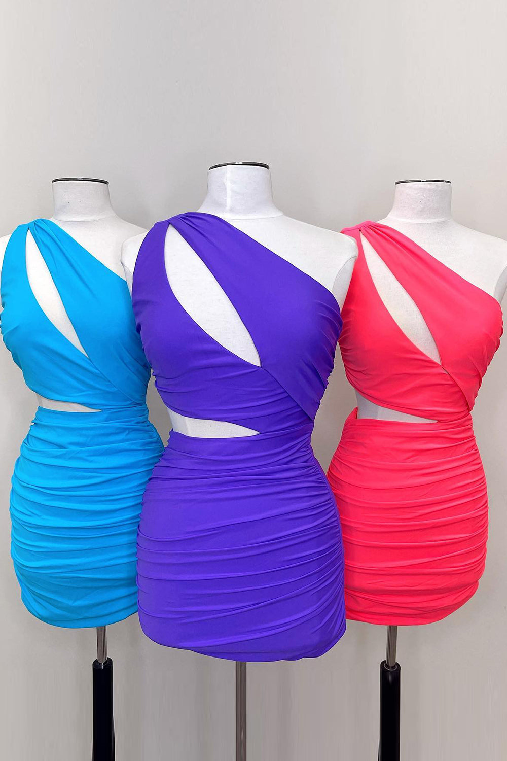 Simple Coral Cut Out Tight Short Homecoming Dress/Mini Dress