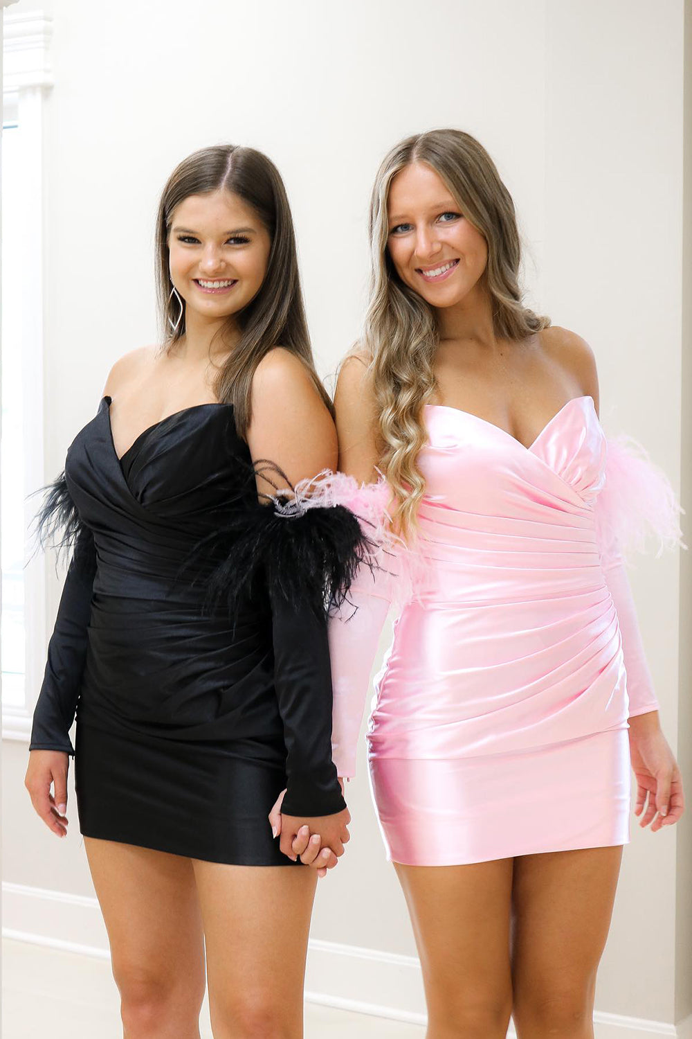 Blue Detachable Long Sleeves Tight Short Homecoming Dress/Mini Dress