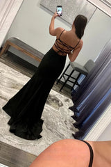 Long Black Mermaid Prom Dress with Sparkly Sequins