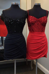 Sparkly Red Corset Sequin Tight Homecoming Dress/Mini Dress
