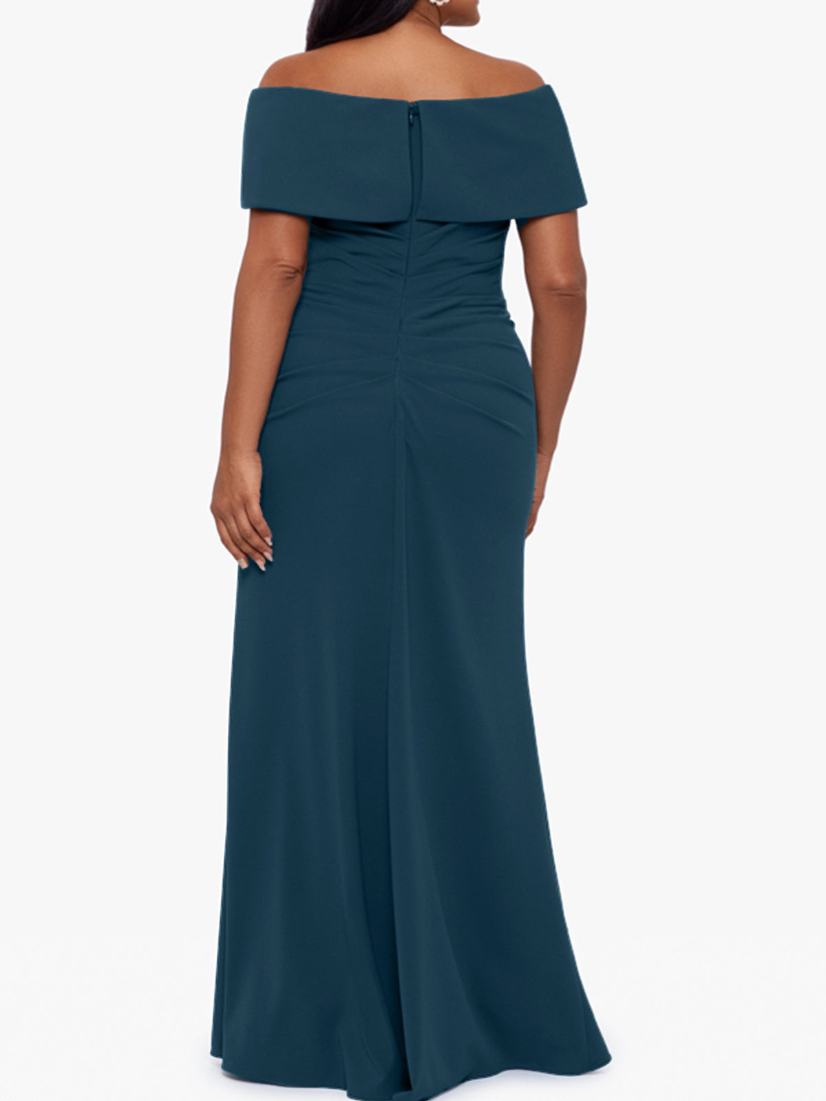 Plus Size Off-the-Shoulder Mermaid Trumpet Sleeveless Mother Of The Bride Floor-Length Dress