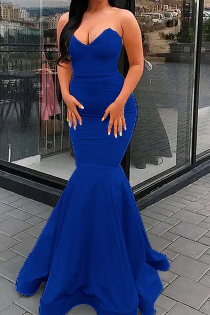 Sweetheart Mermaid Yellow Evening Dress