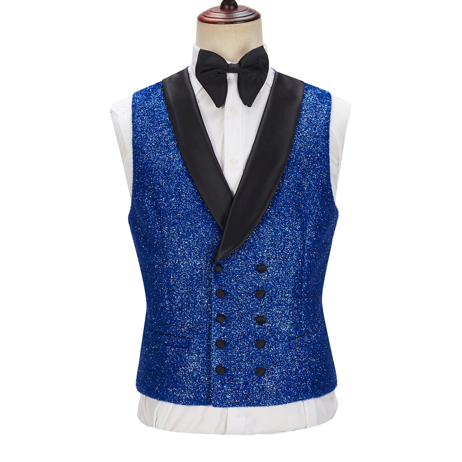 Fashion Royal Blue Sparkle One-Button Three-Piece Prom Attire for Guys