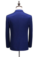 Chic Slim Fit Navy Blue Notched Lapel Wedding Tuxedo