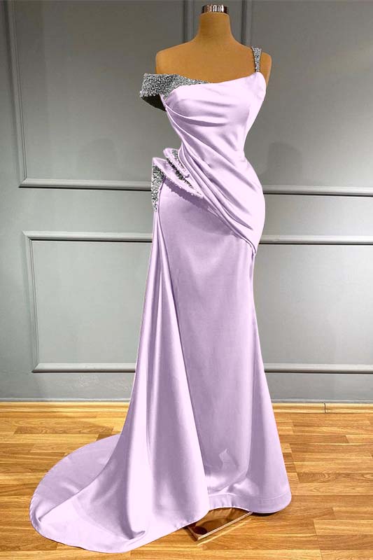 Long Mermaid Off-The-Shoulder Ruffles Evening Dress With Beads