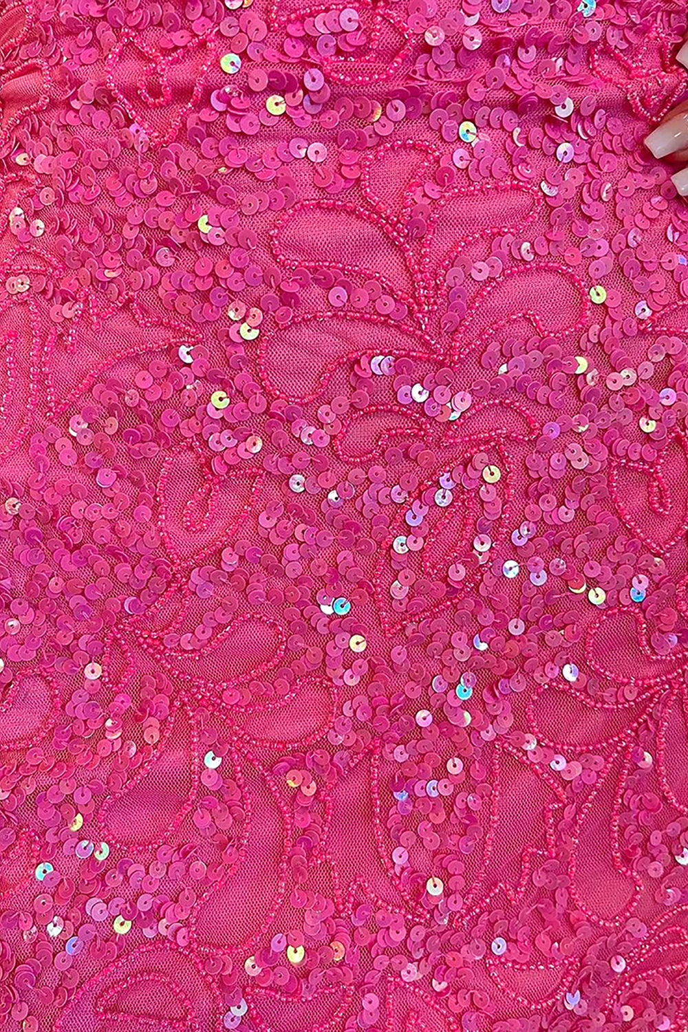 Glitter Pink Beaded Tight Sequins Short Homecoming Dress/Mini Dress