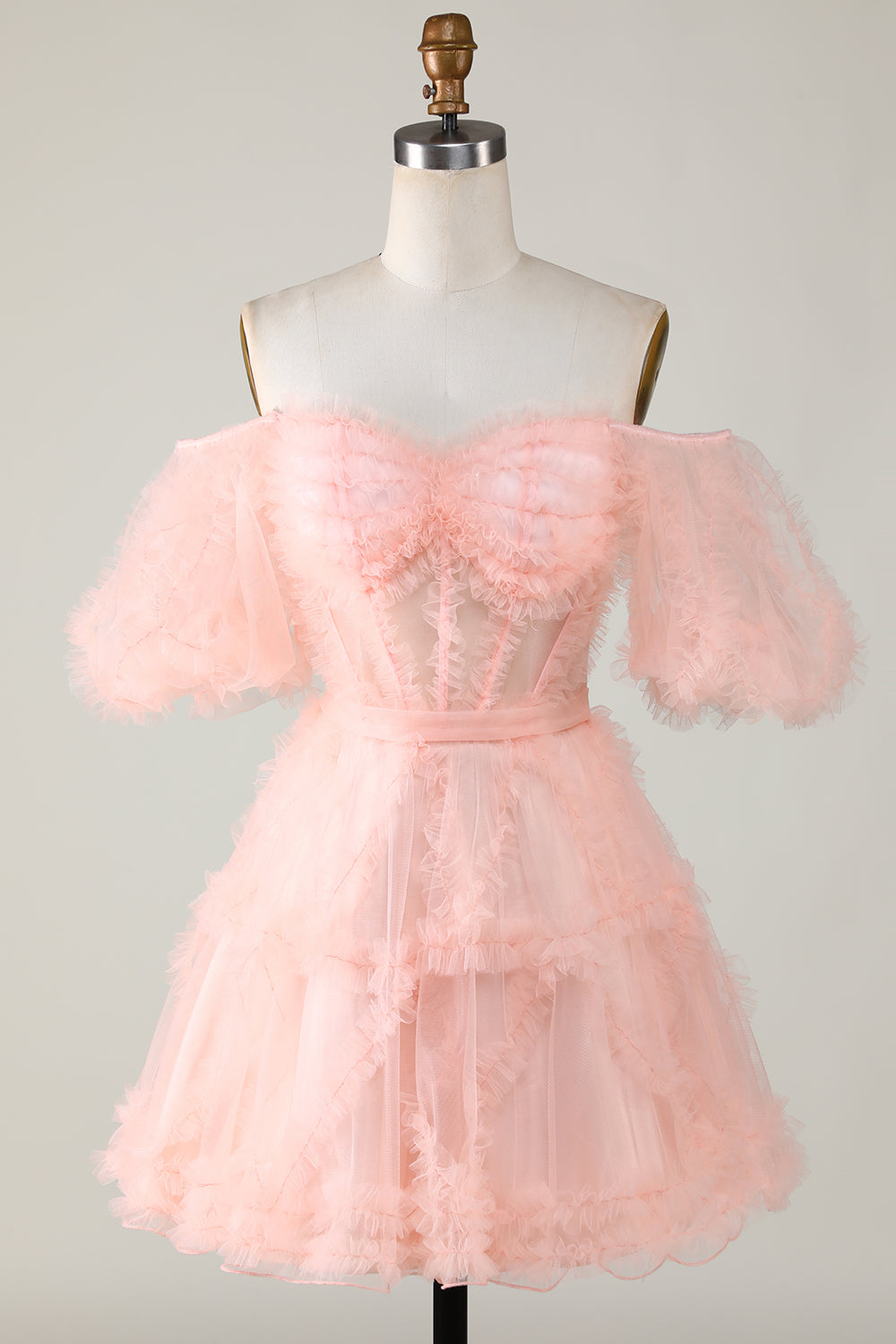 Fuchsia Corset A-Line Short Homecoming Dress/Mini Dress
