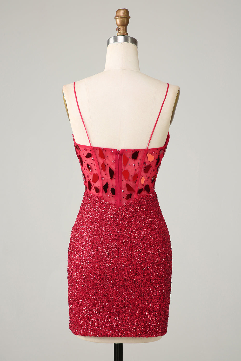 Sparkly Red Sequin Tight Short Mirror Homecoming Dress/Mini Dress